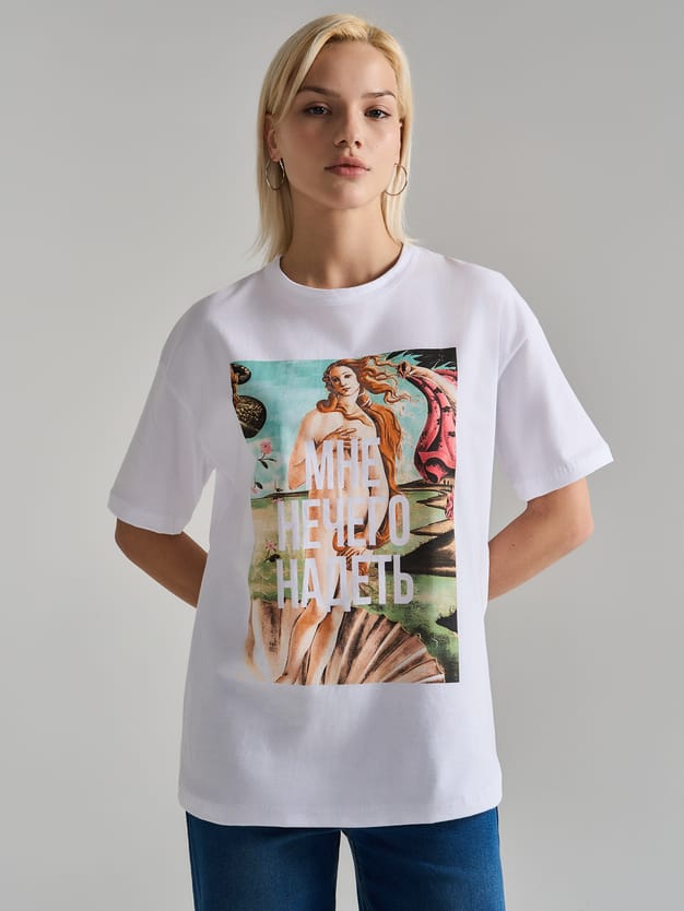 Футболка из хлопка с принтом