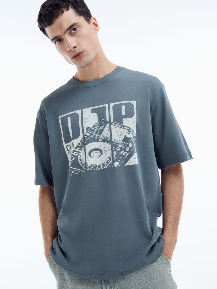 Футболка свободная с принтом