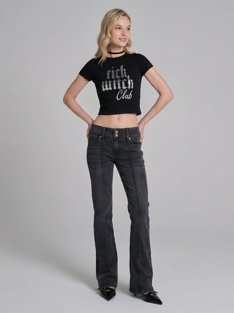 Джинсы клеш со стрелками