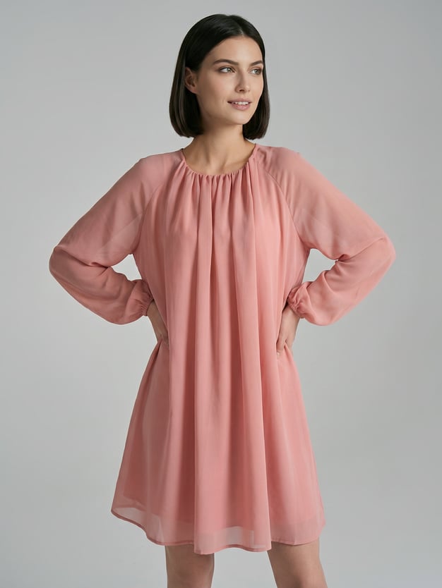 Платье мини шифоновое