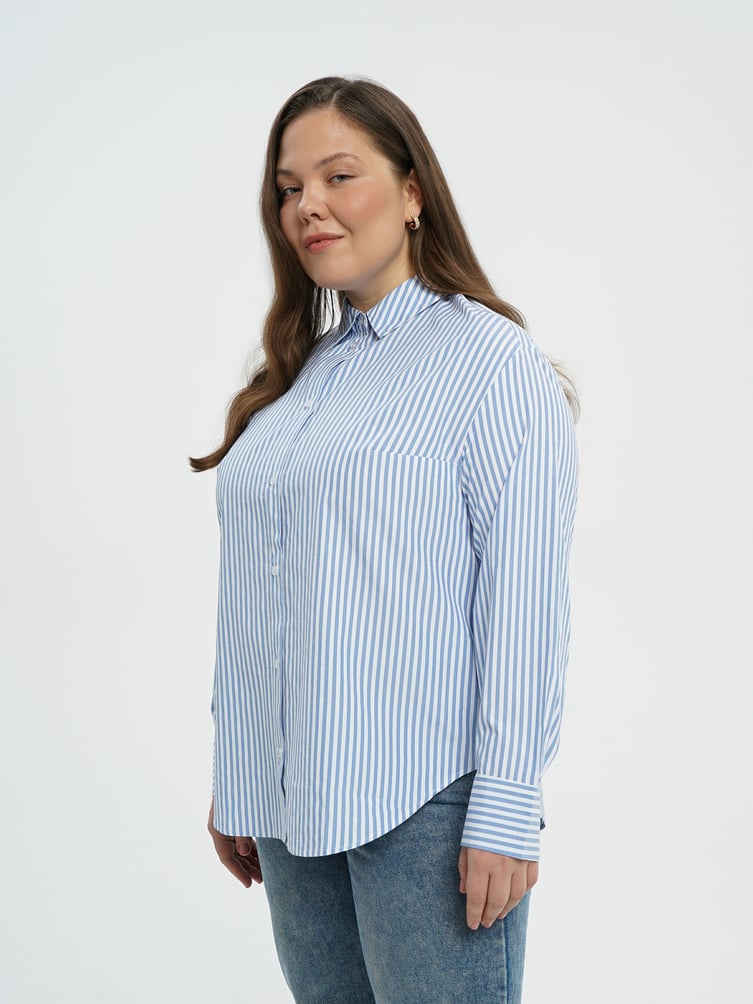 Классическая рубашка в полоску Plus Size