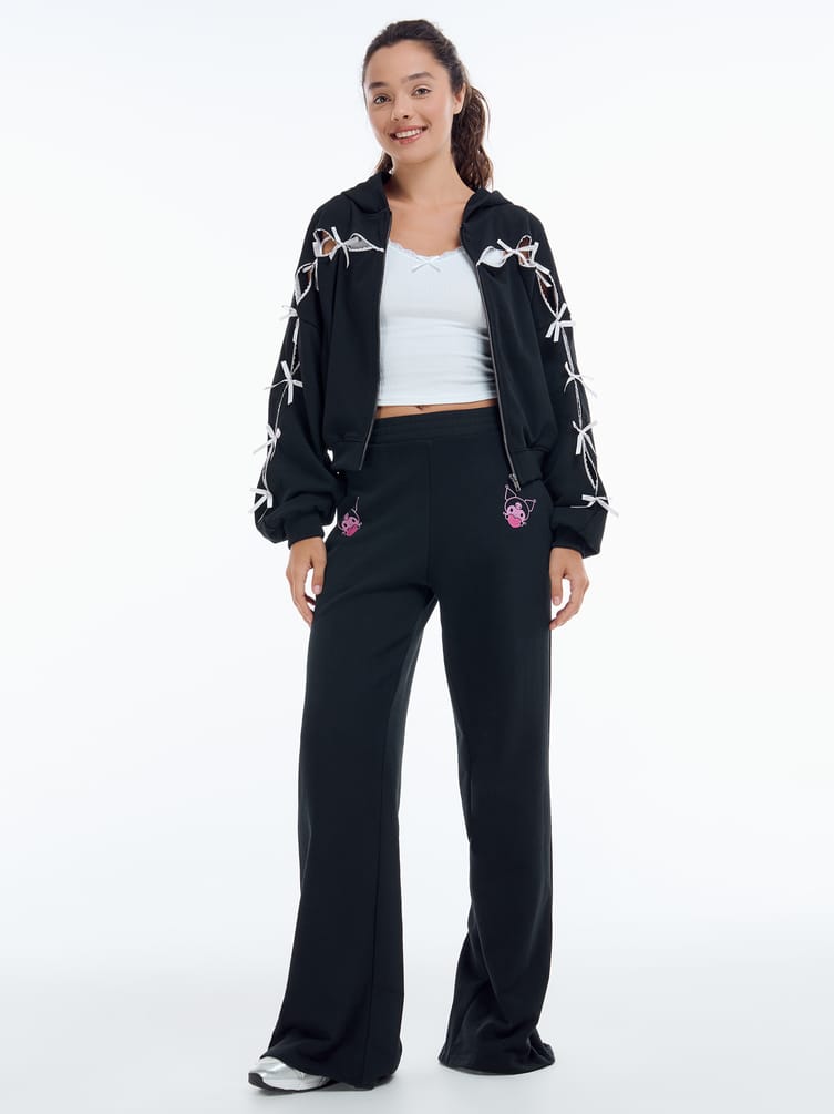 Брюки с принтом Kuromi и разрезами