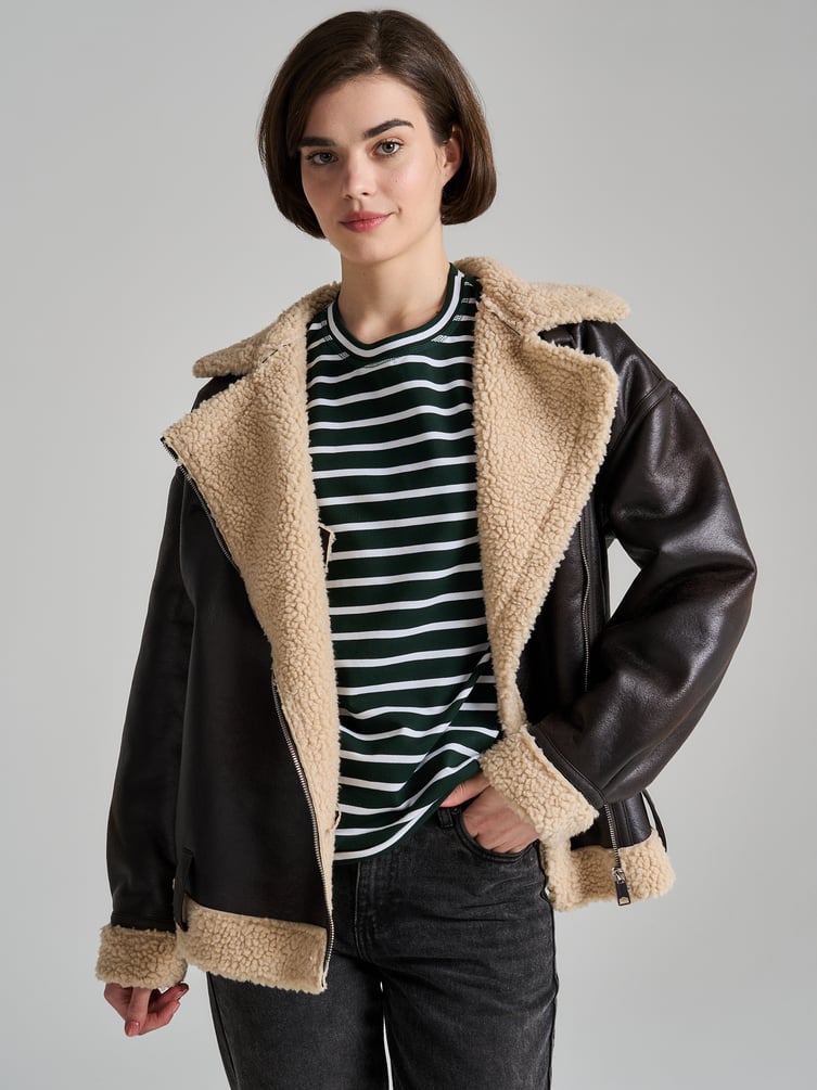 Полосатый лонгслив свободного кроя