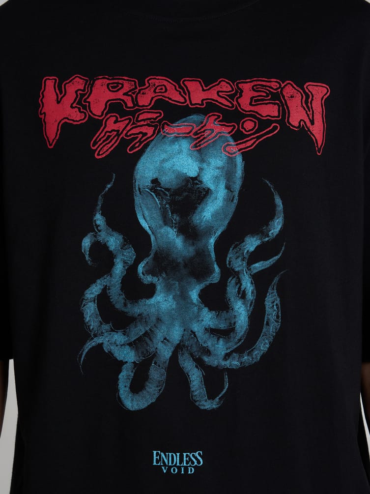 Футболка оверсайз с принтом Кракена