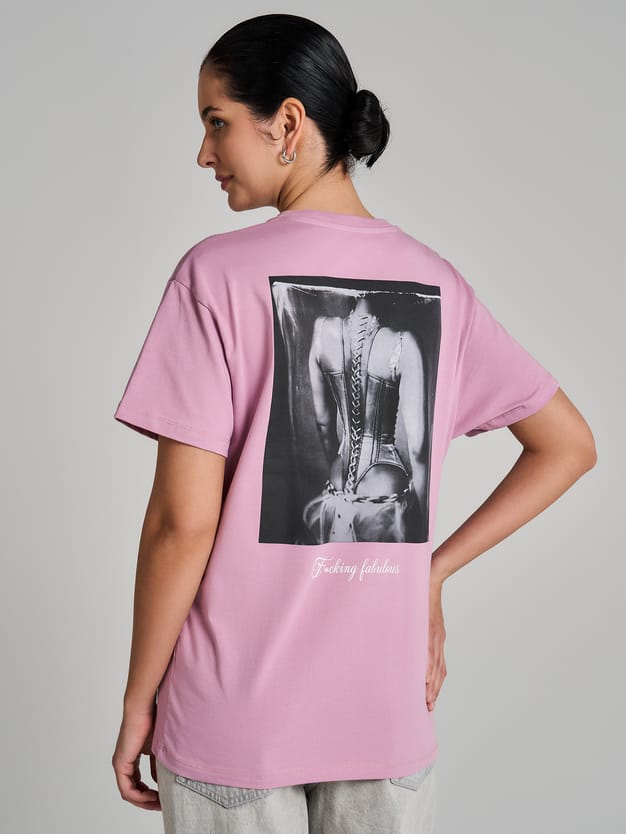 Футболка оверсайз с принтом на спине