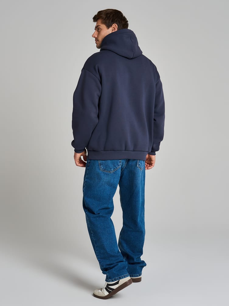 Худи оверсайз с капюшоном тёплое с начёсом