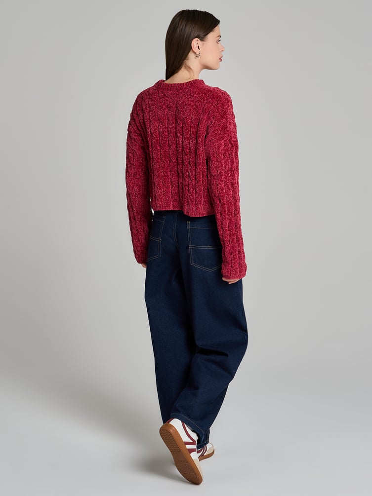 Джемпер трикотажный с косами