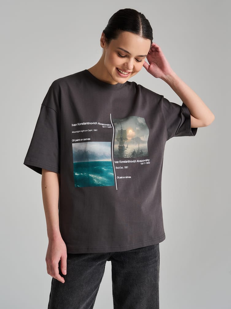 Футболка с принтом картин Третьяковской галереи