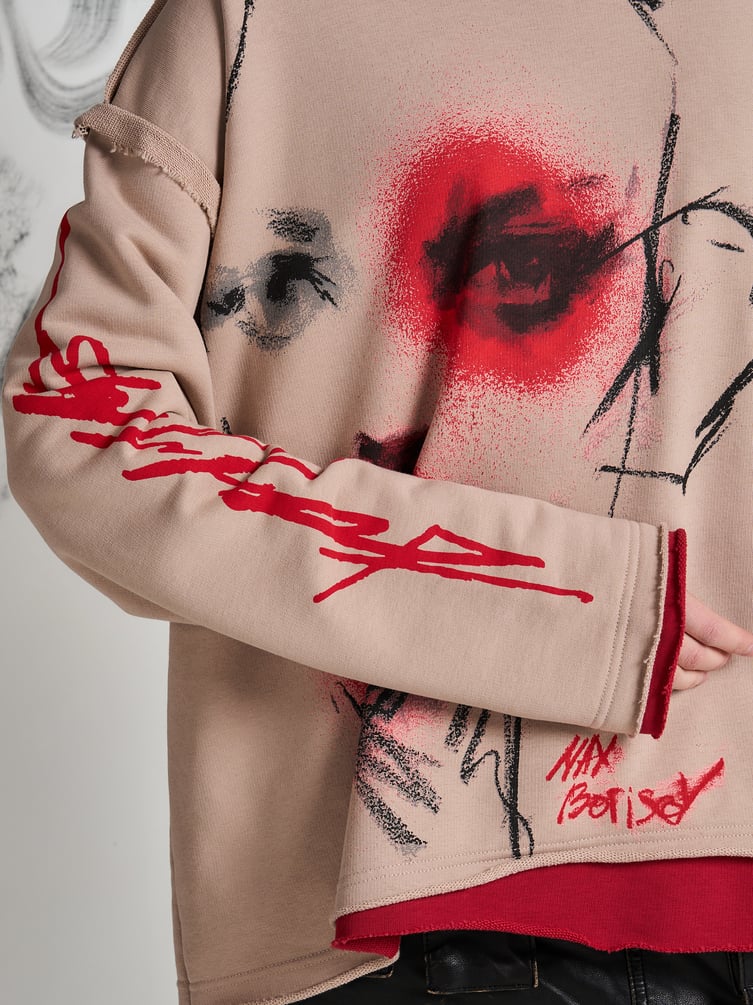 Свитшот оверсайз с принтом Макс Борисов
