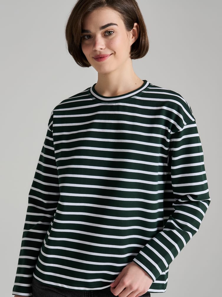 Полосатый лонгслив свободного кроя