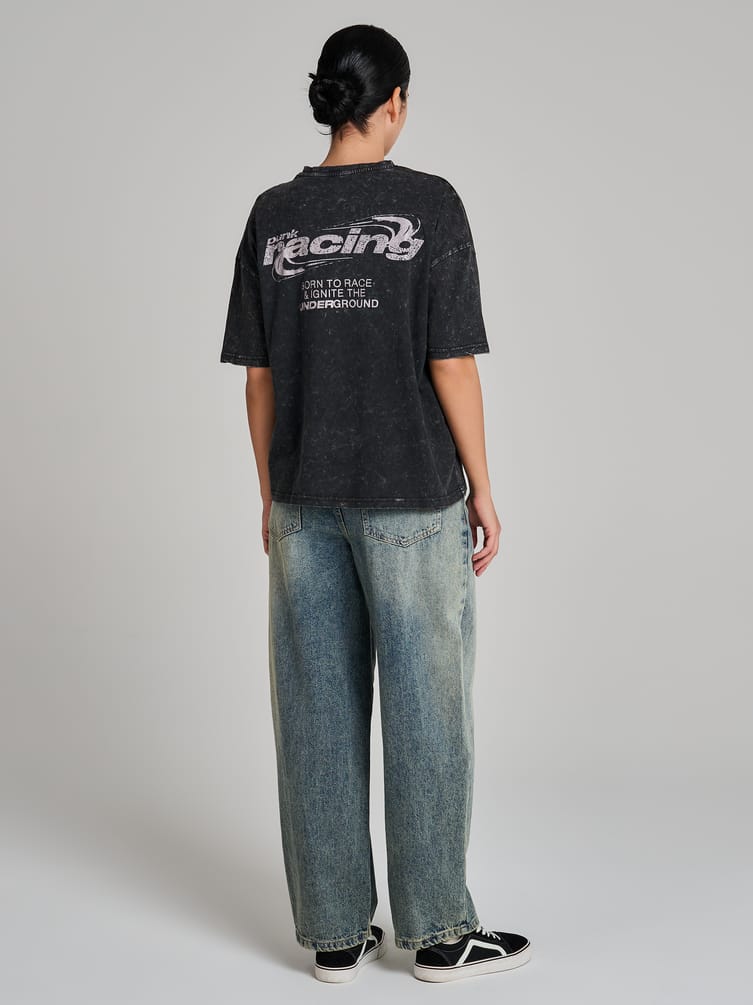 Футболка варенка оверсайз с надписью на спине