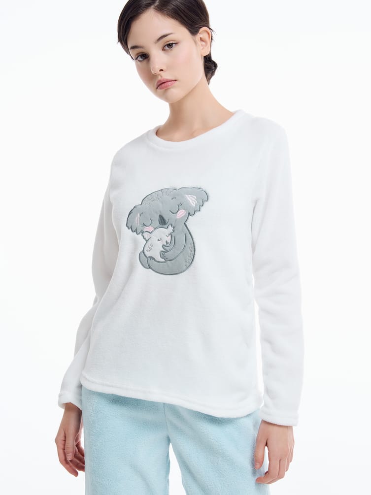 Плюшевая пижама с вышивкой коалы и брюками