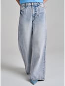 Джинсы широкие на резинке