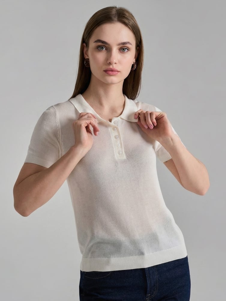 Джемпер трикотажный с коротким рукавом