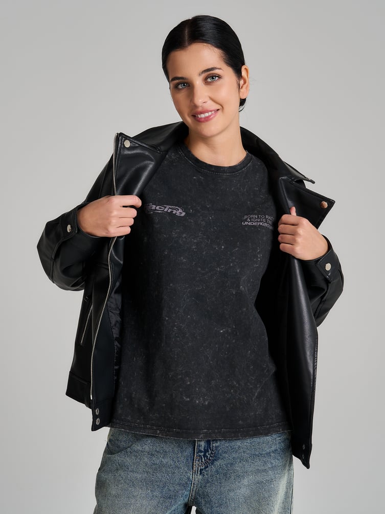 Футболка варенка оверсайз с надписью на спине