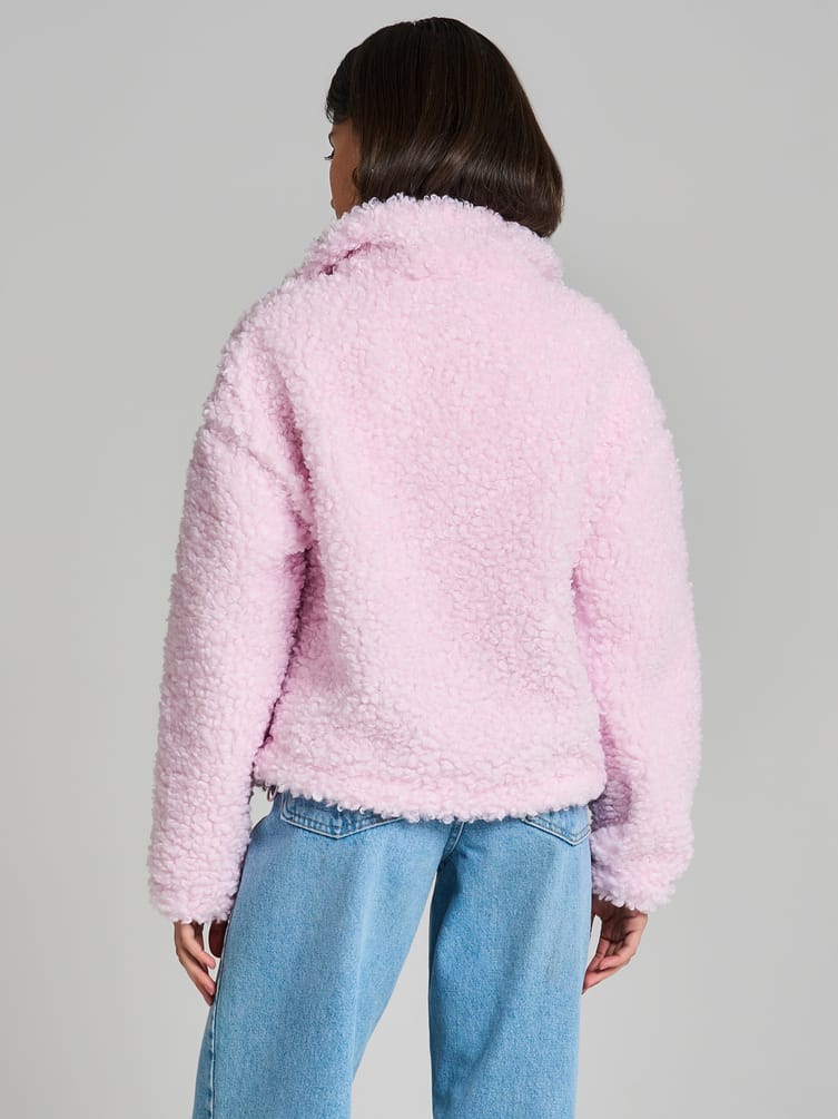 Свитшот меховой с полузамком молнией