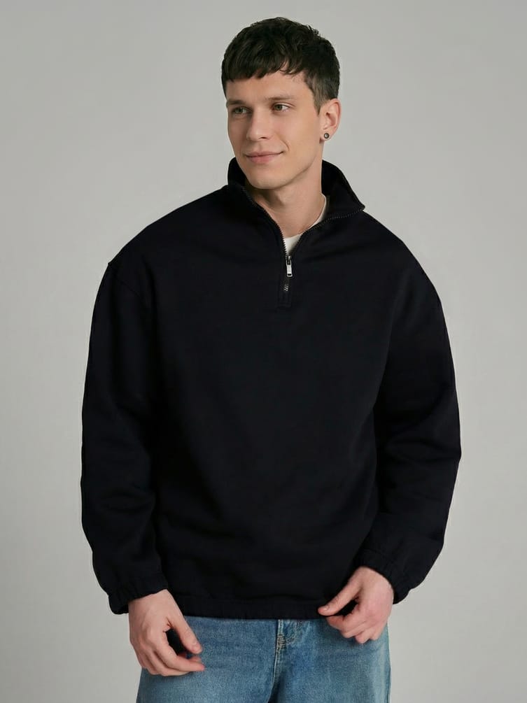 Утепленная толстовка с высоким горлом и начесом