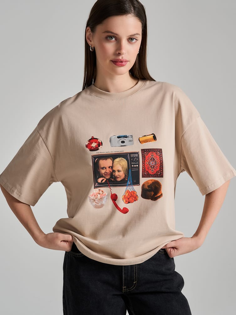 Футболка оверсайз с принтом Мосфильм