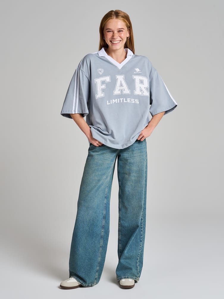 Футболка-поло оверсайз с надписью