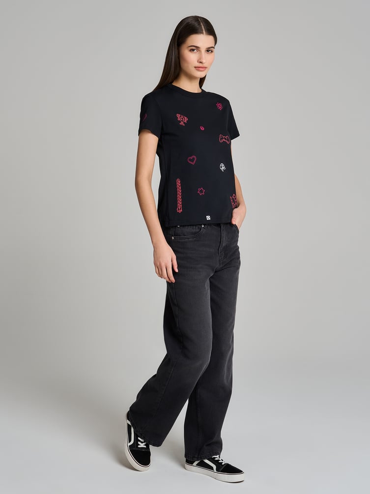 Хлопковая футболка с принтом