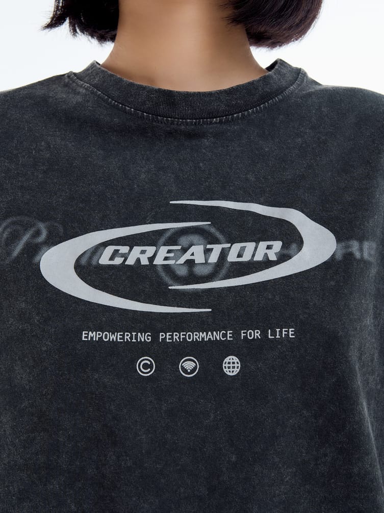 Футболка с вареным эффектом и надписью