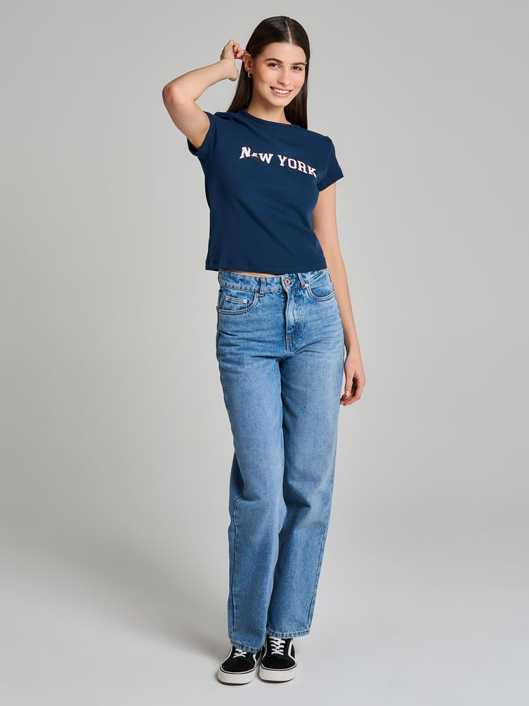 Футболка из хлопка с надписью New York