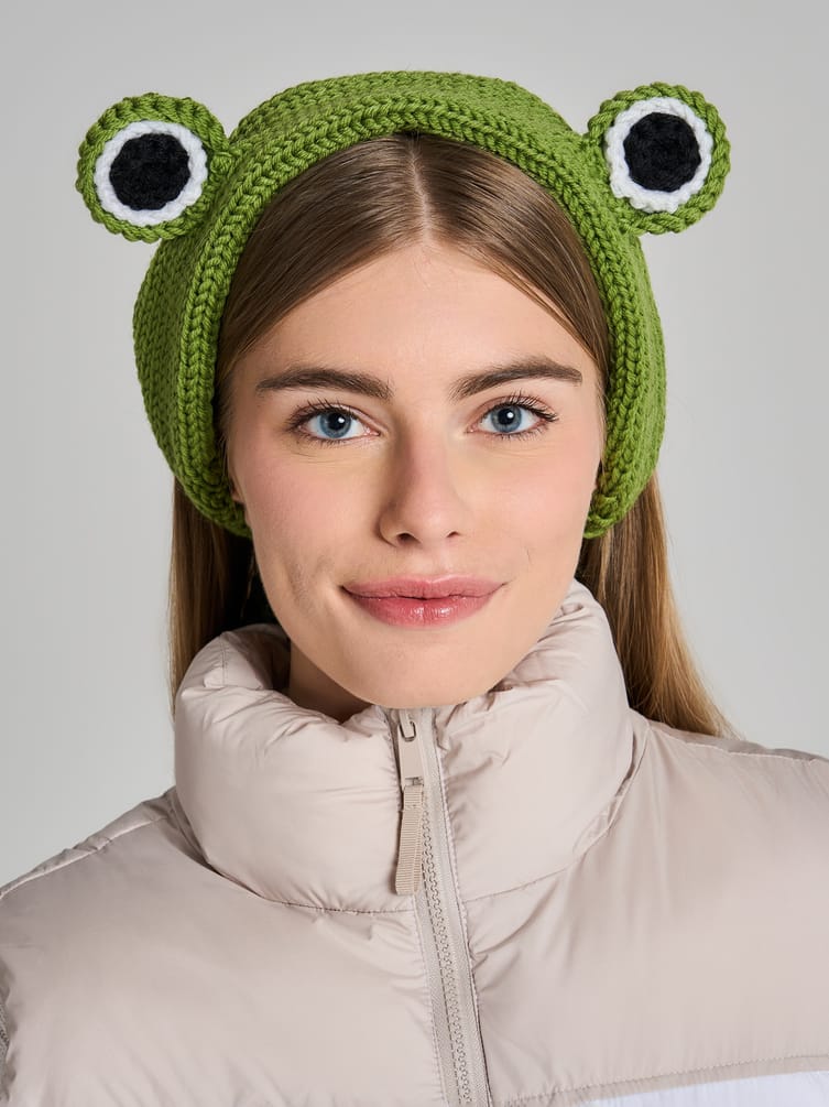 Шапка-повязка лягушка с глазами