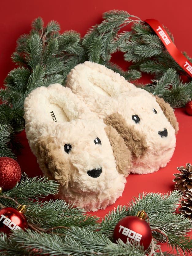 Плюшевые тапки игрушки в виде собачек