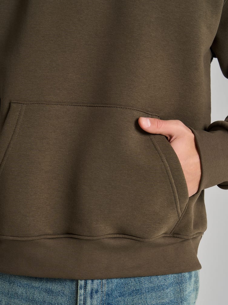 Теплый свитшот с принтом на спине и начесом