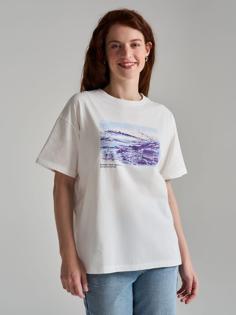 Футболка из хлопка с японским принтом