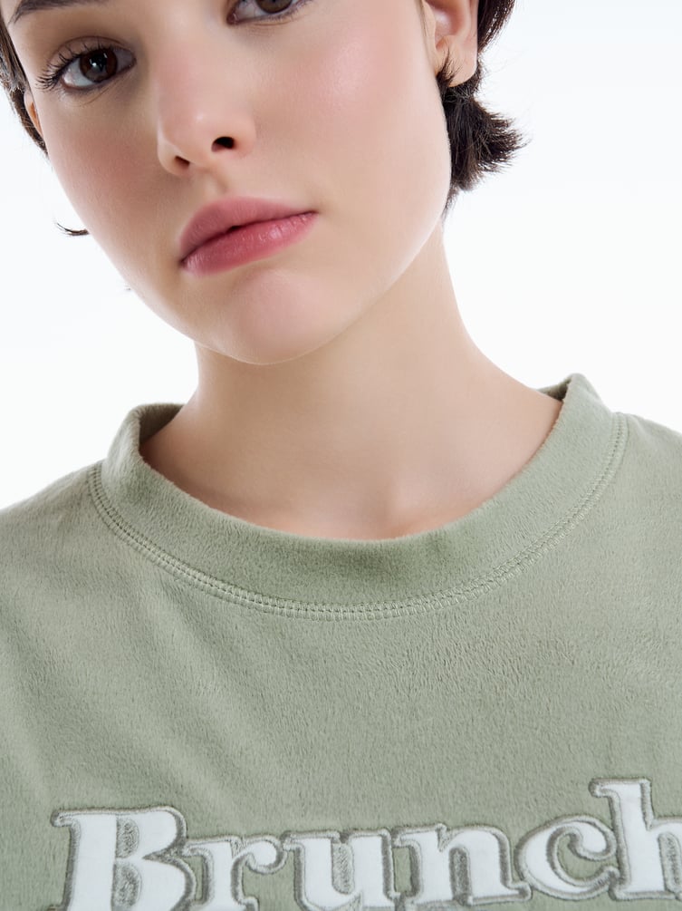 Плюшевая пижама Brunch club с брюками