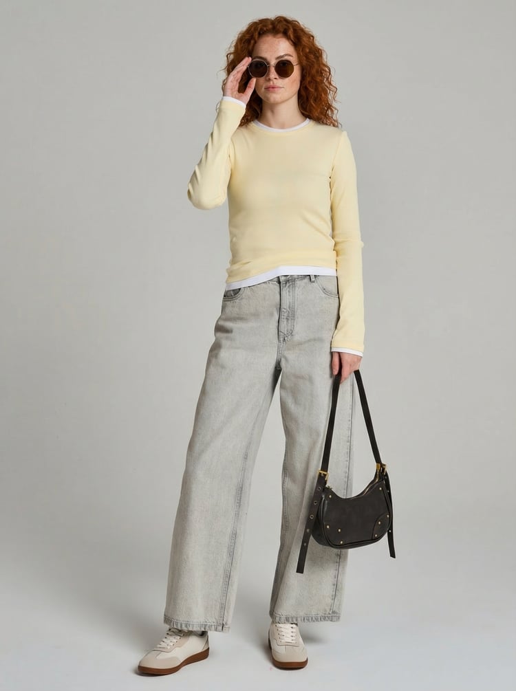 Лонгслив приталенный с длинным рукавом