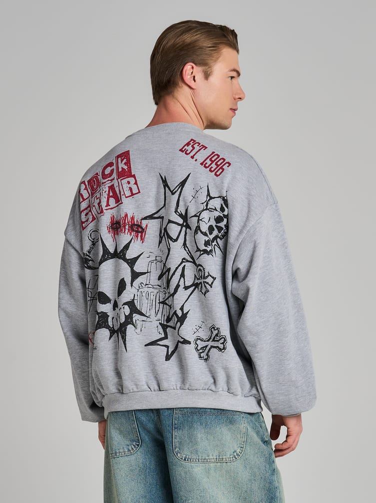 Свитшот оверсайз с нефорским принтом