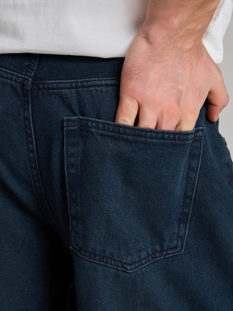 Джинсы багги широкие с вареный эффектом