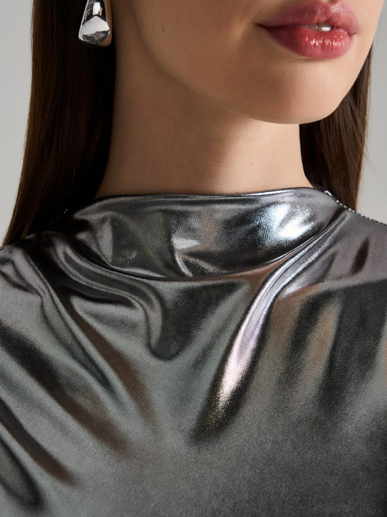 Мини платье праздничное металлик