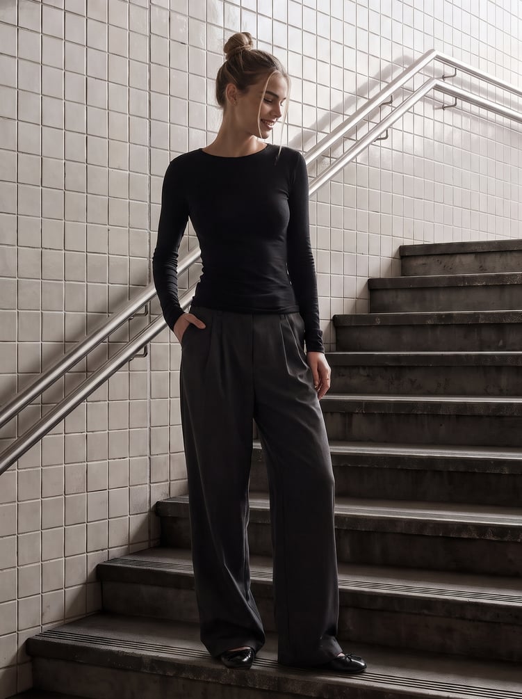 Лонгслив облегающий с длинным рукавом