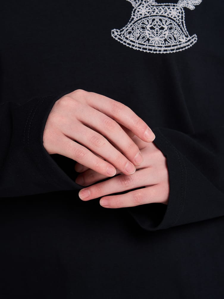 Лонгслив с принтом лошадки-качалки Russian Vibes