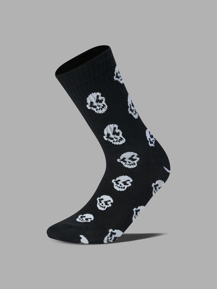 Носки - 3 пары высокие с принтом черепа