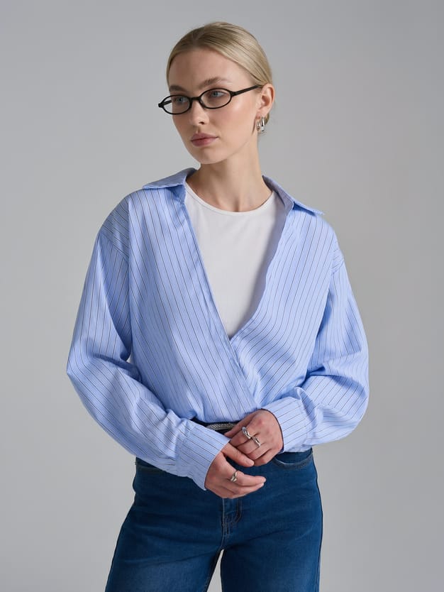 Блузка многослойная в полоску