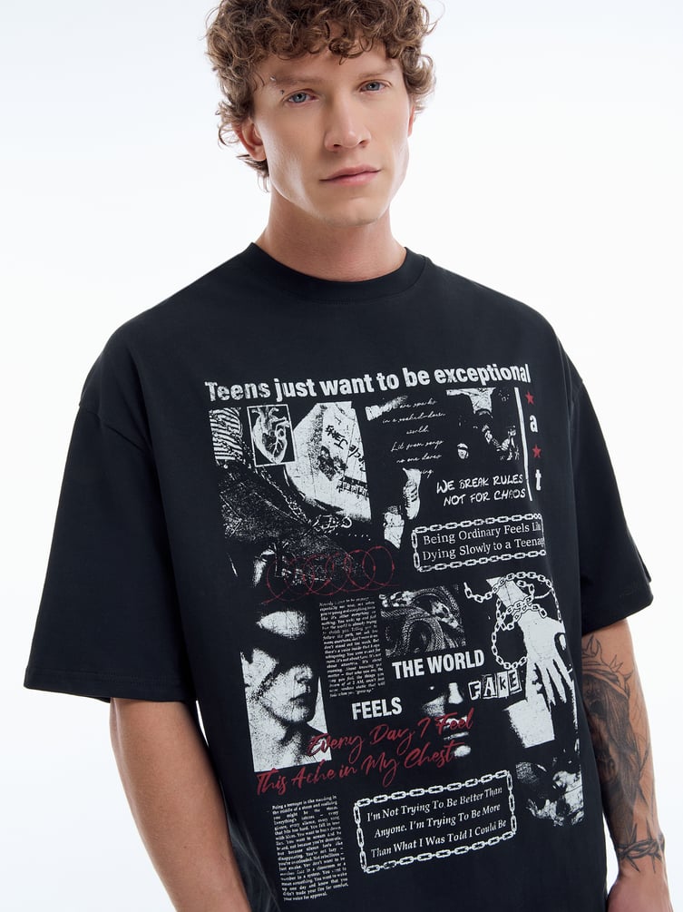 Футболка оверсайз с хоррор принтом