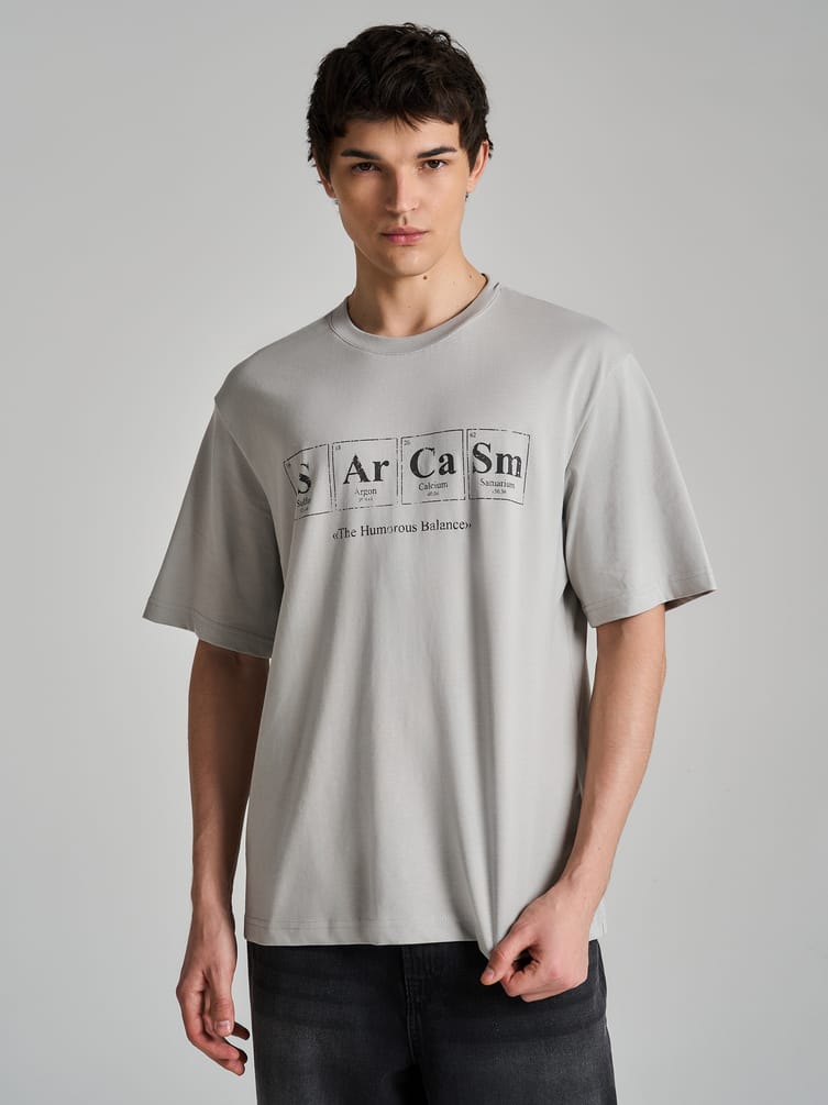 Футболка из хлопка с надписью Sarcasm