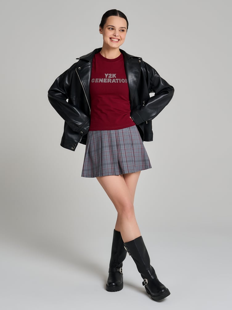 Футболка из хлопка с надписью из страз