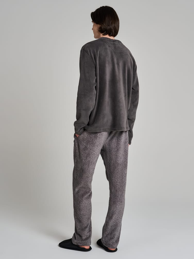 Пижама плюшевая новогодняя с брюками