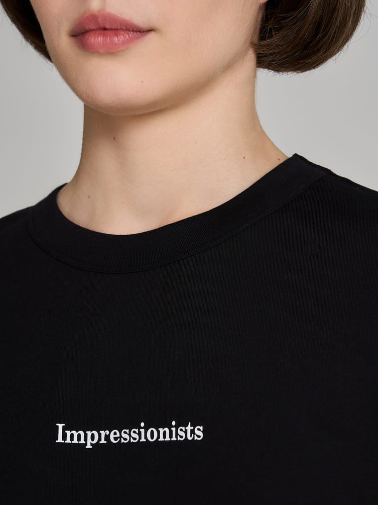 Футболка из хлопка с принтом на спине