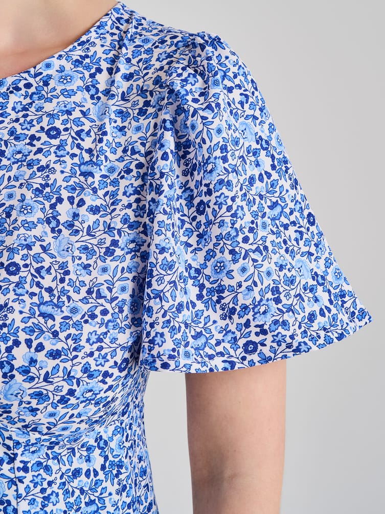 Миди платье крестьянка