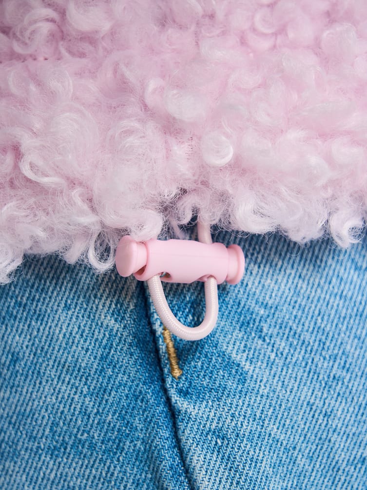 Свитшот меховой с полузамком молнией