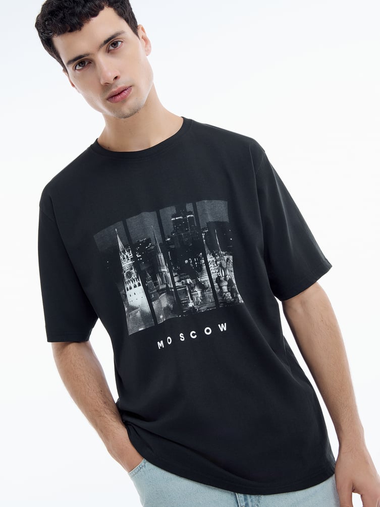 Футболка оверсайз с принтом Москва
