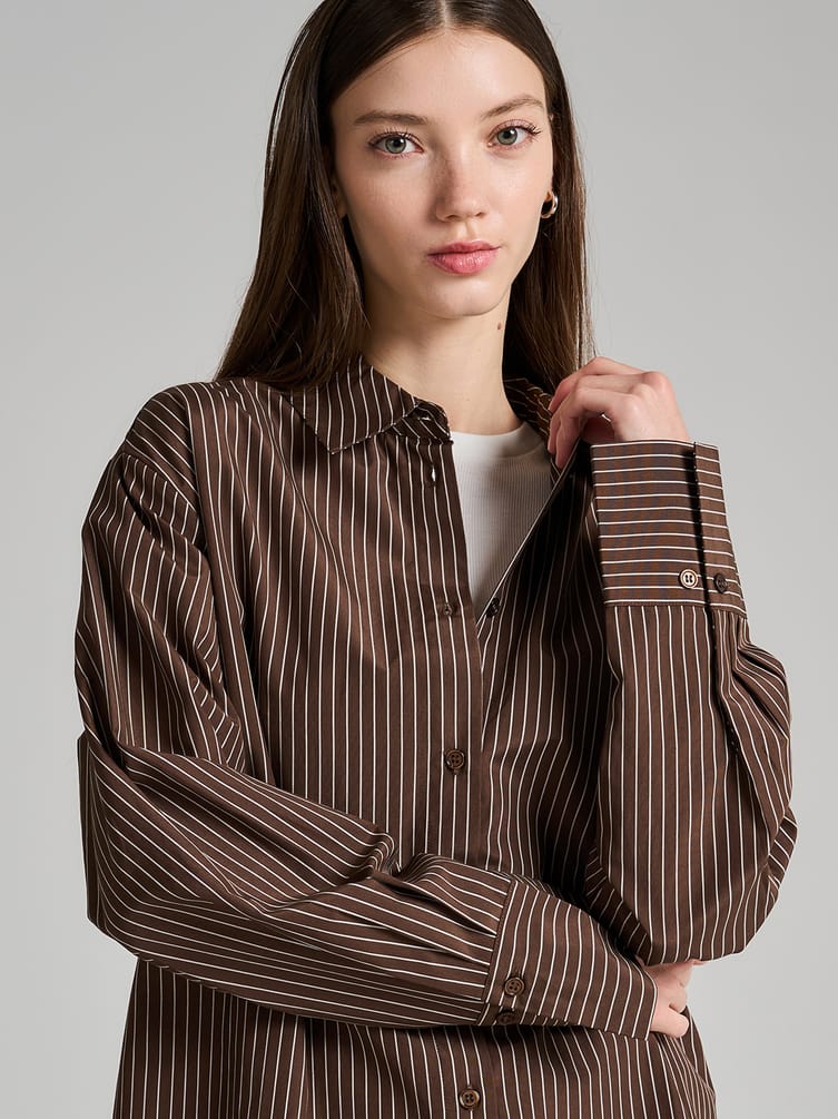 Удлиненная рубашка в полоску