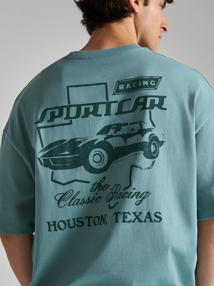 Футболка оверсайз с принтом на спине