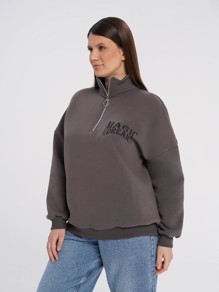 Толстовка олимпийка Plus Size с надписью